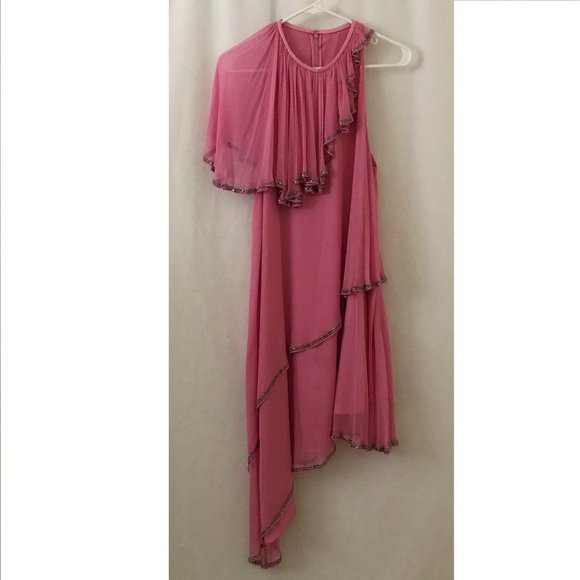 Thomas Wylde Hot Pink Tiered Dress